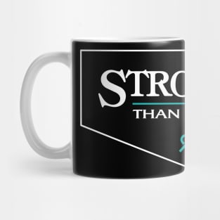 Ovarian Cancer Awareness Teal Ribbon Stronger Than Cancer Mug